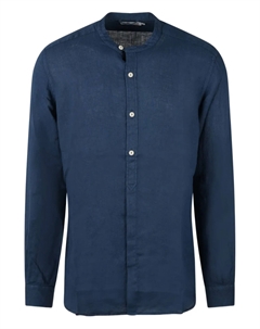 Льняная рубашка с длинным рукавом, синий Mc2 saint barth