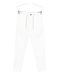 Брюки со складками и завязками на талии, белый Eleventy