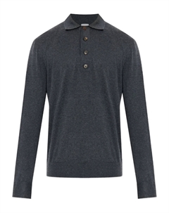 Рубашка поло с длинным рукавом, серый Eleventy