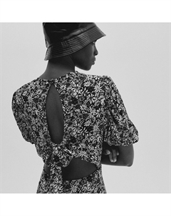 Платье длинное расклешенное с декольте на спинке черный La redoute collections