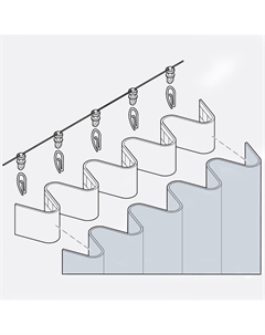 Комплект из 20 крючков-улиток для штор с тесьмой со сборками серый Laredoute