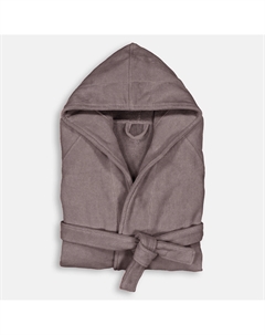 Банный халат с капюшоном из велюровой махры плотностью 450 гм Trizie серый La redoute interieurs