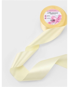 Лента атласная, 50 мм, 23±1 м, светло-бежевая №64 Арт узор