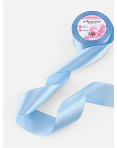 Лента атласная, 50 мм, 23±1 м, небесно-голубая №278 Арт узор