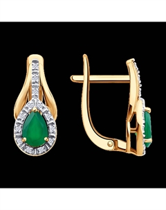 Серьги из золота с бриллиантами и агатами Sokolov