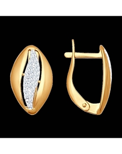 Серьги из золочёного серебра с фианитами Sokolov