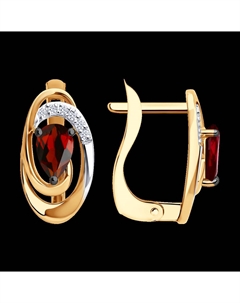 Серьги из золота с бриллиантами и гранатами Sokolov