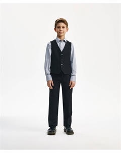 Жилет для мальчика черный текстильный Gulliver