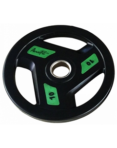 Олимпийский обрезиненный диск 10кг, d51мм AFPLC10 черно-зеленый Aerofit