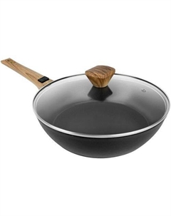 Сковорода Киото LR01-196-28, 28см, с крышкой, съемная ручка, антипригарное покрытие, алюминиевая Lara