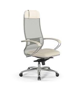 Кресло Samurai SL-1, на колесиках, сетка, молочный/черный Метта