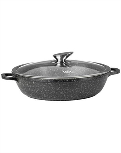 Сотейник Rio LR02-213, 4.8л, с крышкой, черный Lara