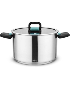Кастрюля 5л Изумруд LR02-244, нержавеющая сталь, с крышкой Lara