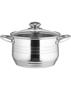 Кастрюля 3.9л LR02-582, нержавеющая сталь, с крышкой Lara