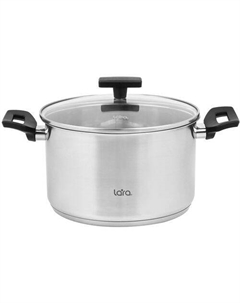 Кастрюля 3.9л Веста LR02-248, нержавеющая сталь, с крышкой Lara
