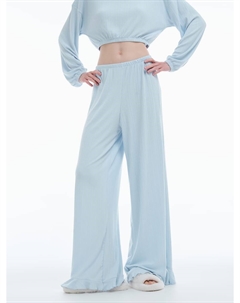 Домашние брюки в рубчик с рюшами Твое