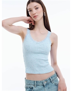 Майка с кружевом в цветочек Твое