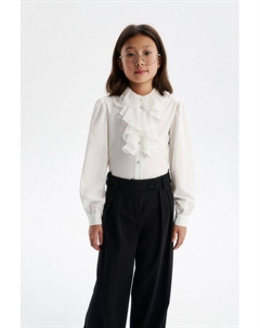 Блуза с оборками на груди Silver spoon