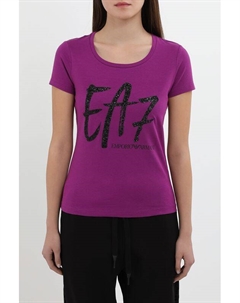 Футболка хлопковая с логотипом Ea7