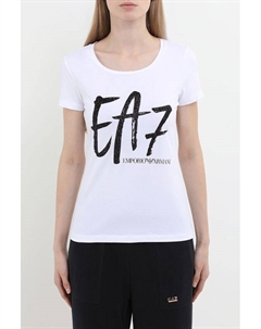 Футболка хлопковая с логотипом Ea7