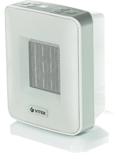 Тепловентилятор 1.5 кВт до 20 м², 220В, напольный, электронное управление, термостат, белый, Vitek VT-2052 (2052-VT-01)