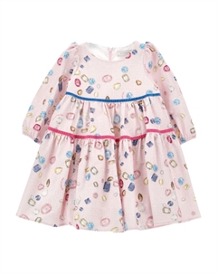 Ярусное платье с принтом, розовый Monnalisa