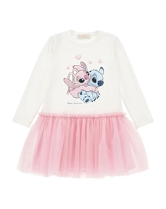 Платье с юбкой из тюля, белый Monnalisa