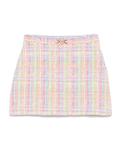 Юбка А-силуэта из твида Kids, розовый Versace