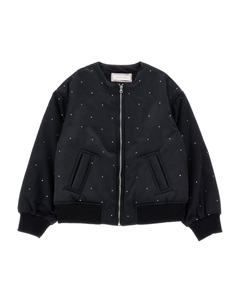 Бомбер с кристаллами, черный Monnalisa