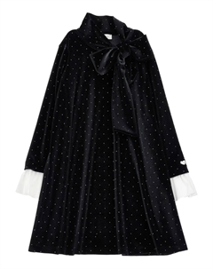 Декорированное платье с бантом, черный Monnalisa