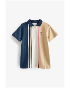 Рубашка-Поло с короткими рукавами с цветовыми блоками (3–16 лет), синий Next