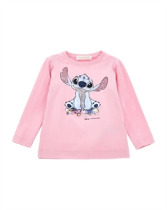 Топ с длинными рукавами и графичным принтом, розовый Monnalisa