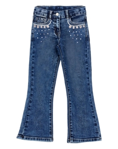 Расклешенные джинсы с карманами, синий Monnalisa