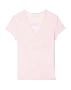 Футболка с V-образным вырезом, розовый Zadig&voltaire