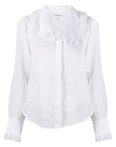 Рубашка с потайной застежкой и кружевом, белый Frame