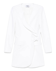 Платье-смокинг мини с оборками, белый Msgm