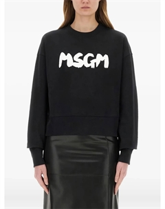 Укороченная толстовка с логотипом, черный Msgm