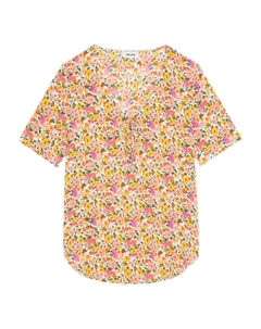 Топ с короткими рукавами и цветочным принтом, оранжевый Zadig&voltaire