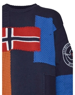 Вязаный свитер в стиле колор-блок, синий Napapijri