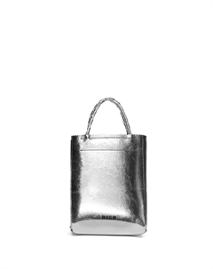 Сумка-тоут с эффектом металлик, серебряный Msgm