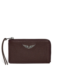 Визитница из зернистой кожи, фиолетовый Zadig&voltaire