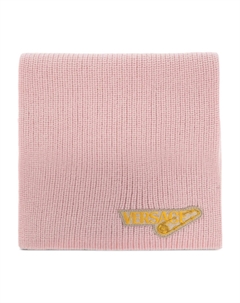 Шарф ребристого плетения с нашивкой-логотипом Kids, розовый Versace