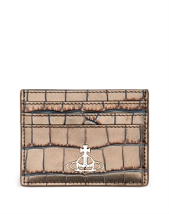 Визитница с тиснением под крокодила, коричневый Vivienne westwood