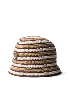 Панама в технике кроше, нейтральный Prada