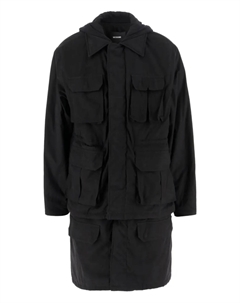 Плащ с капюшоном, черный We11done