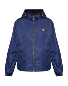 Куртка-бомбер с капюшоном и застежкой-молнией, синий Versace