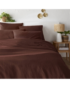 Пододеяльник двусторонний из осветленного льна и хлопка Annaba красный La redoute interieurs