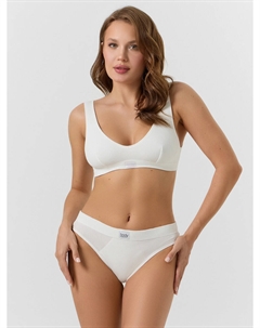 Трусы женские бразилиана в рубчик белого цвета Mark formelle