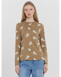Джемпер женский коричневый с цветочным принтом Mark formelle