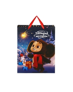 Пакет новогодний подарочный Чебурашка